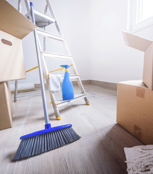 Moving out cleaning in Accokeek, MD with packed boxes ready for a spotless final walkthrough